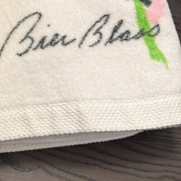 Vintage Designer Cotton Bath Towel Spring Floral and Butterflies BILL BLASS - Picture 3 of 5